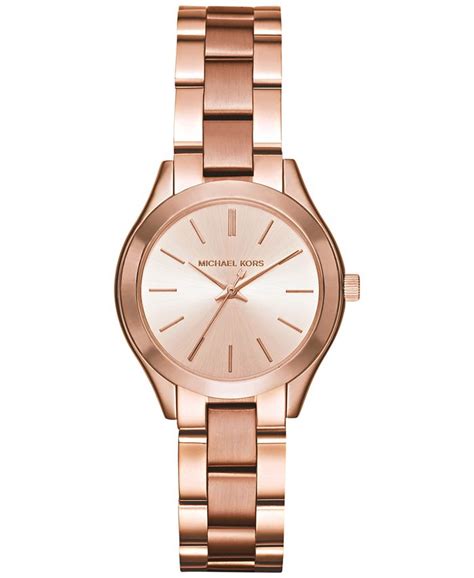 Women's Michael Kors Slim Runway Gold And Rose Gold Steel 